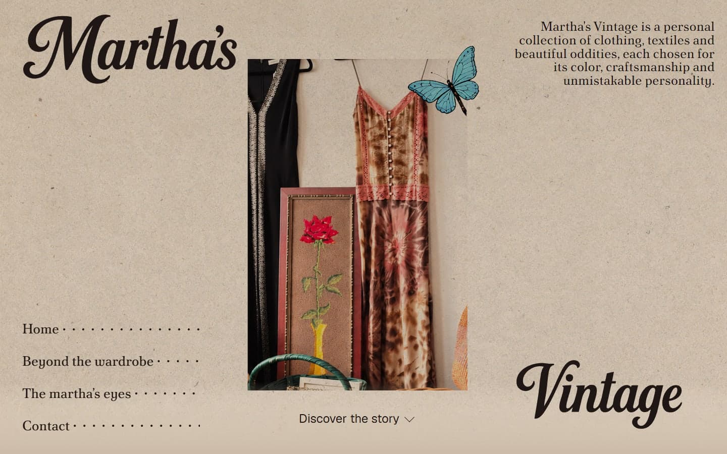 Martha's Vintage website, desktop